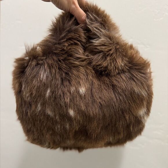 Brownish Handmade Natural Shearling Leather Top Handle Bag/ShoulderBag/Crossbody - Picture 3 of 16